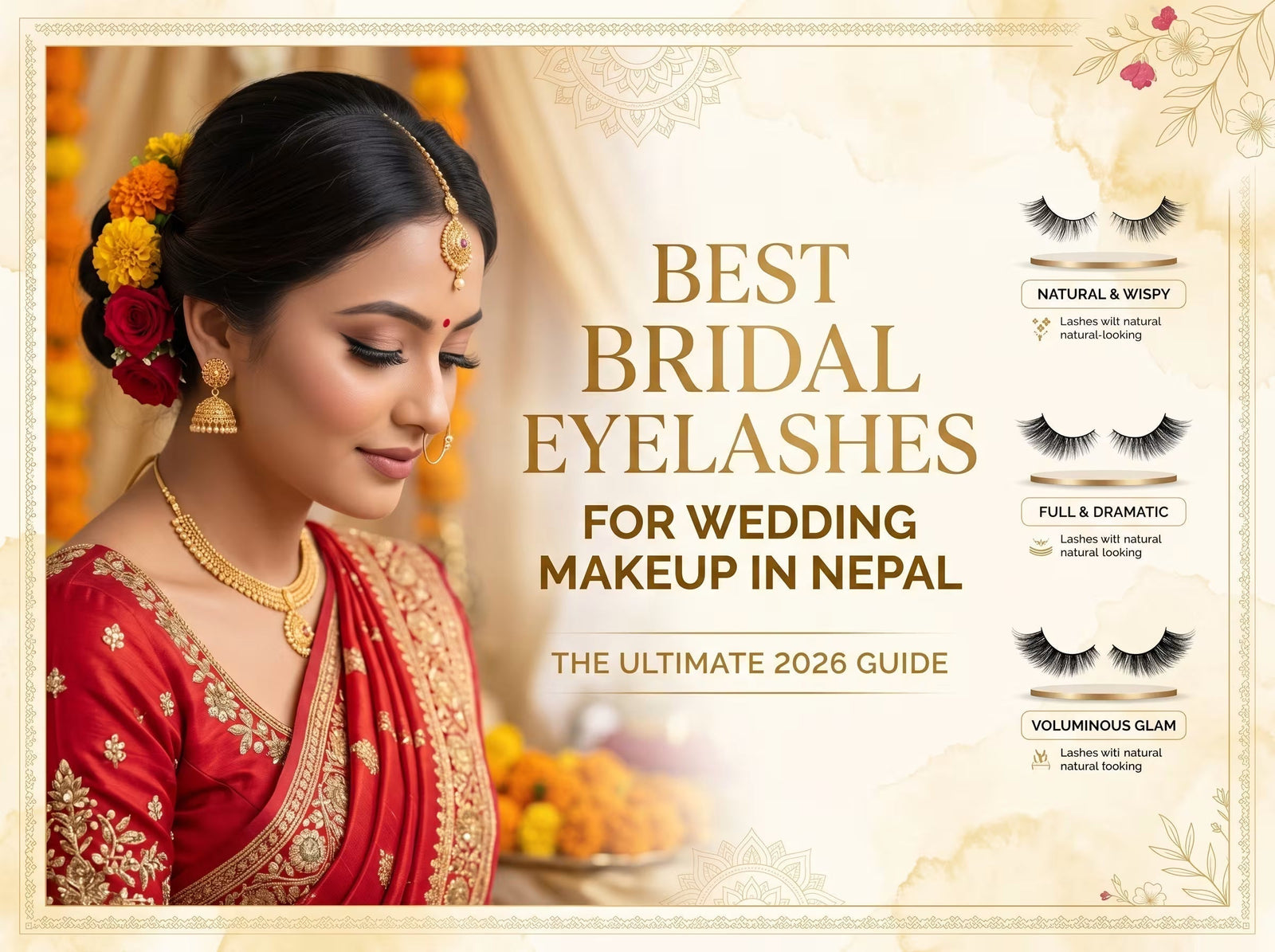 a bride wearing flase eyelashes