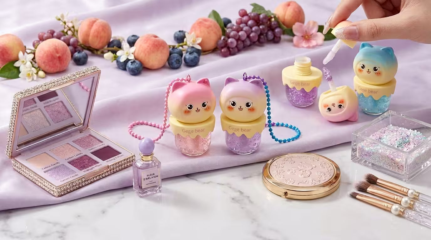 Gege Bear makeup products in Nepal including cushion foundation lip glaze and mascara with affordable beauty pricing