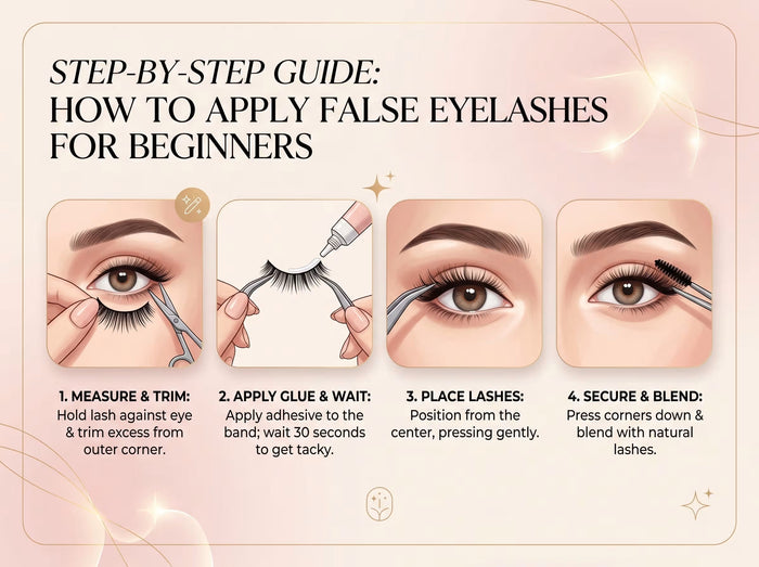 step by step guide to apply flase eyelashes 