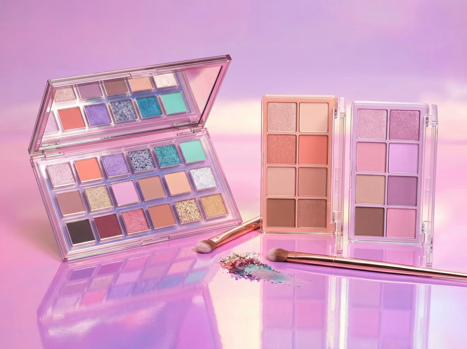 an image comparing huda beauty vs gege bear eyeshadow palette 