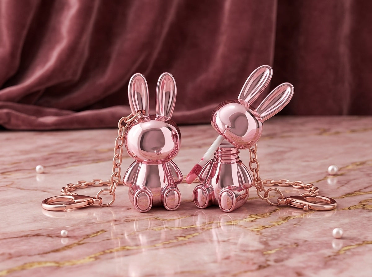pair of 2 gege bear bunny matte lipstick on a marble 