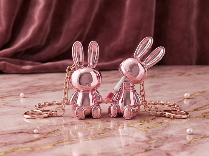 pair of 2 gege bear bunny matte lipstick on a marble 