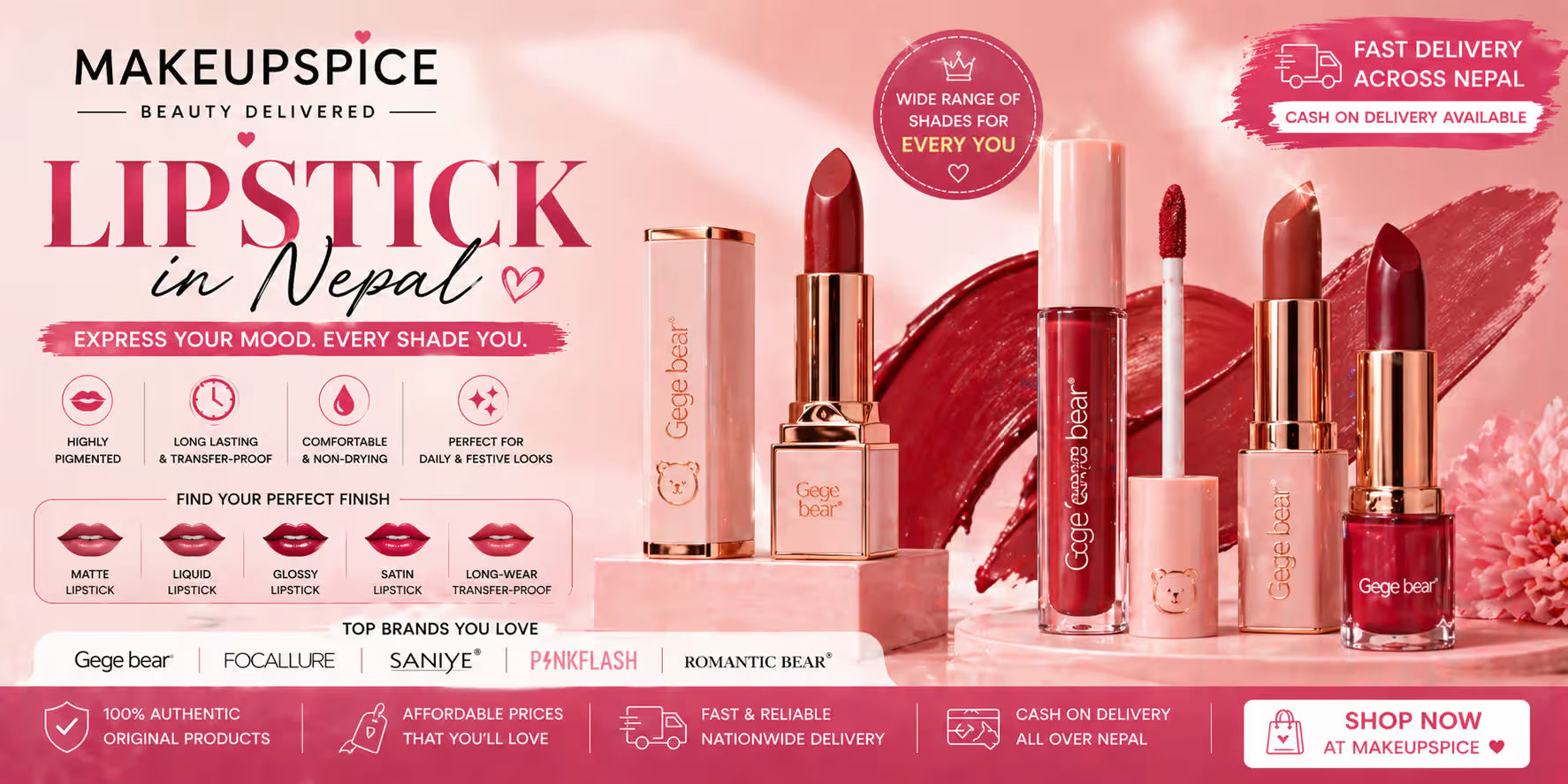 Lipstick Collection – Matte, Nude & Long Wear Shades