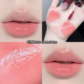 Lip gloss swatch on lips and hand with '02# Bava sweet tea' color name.
