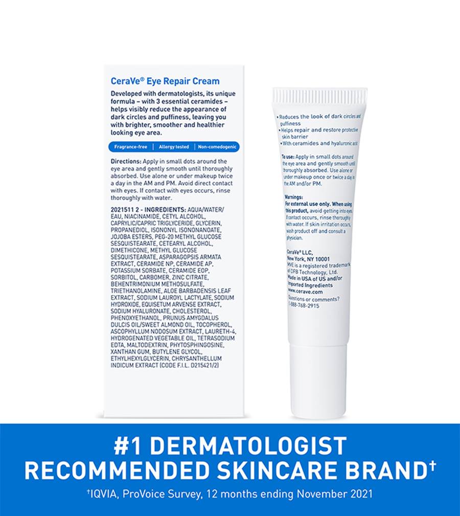 CeraVe Eye Repair Cream is ophthalmologist-tested and features a non-greasy, fast-absorbing, fragrance-free formula that works to minimize the appearance of dark circles and eye puffiness. Makeupspice Nepal