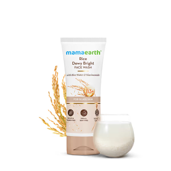 Rice Dewy Bright Face Wash | Rice Water & Niacinamide for Glass Skin | Brightening & Hydrating Daily Cleanser | Best Face Wash