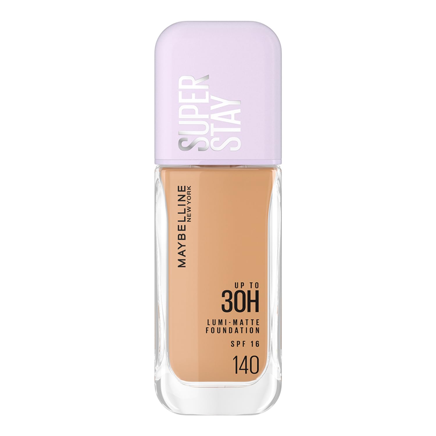 Maybelline Super Stay foundation bottle on a white background