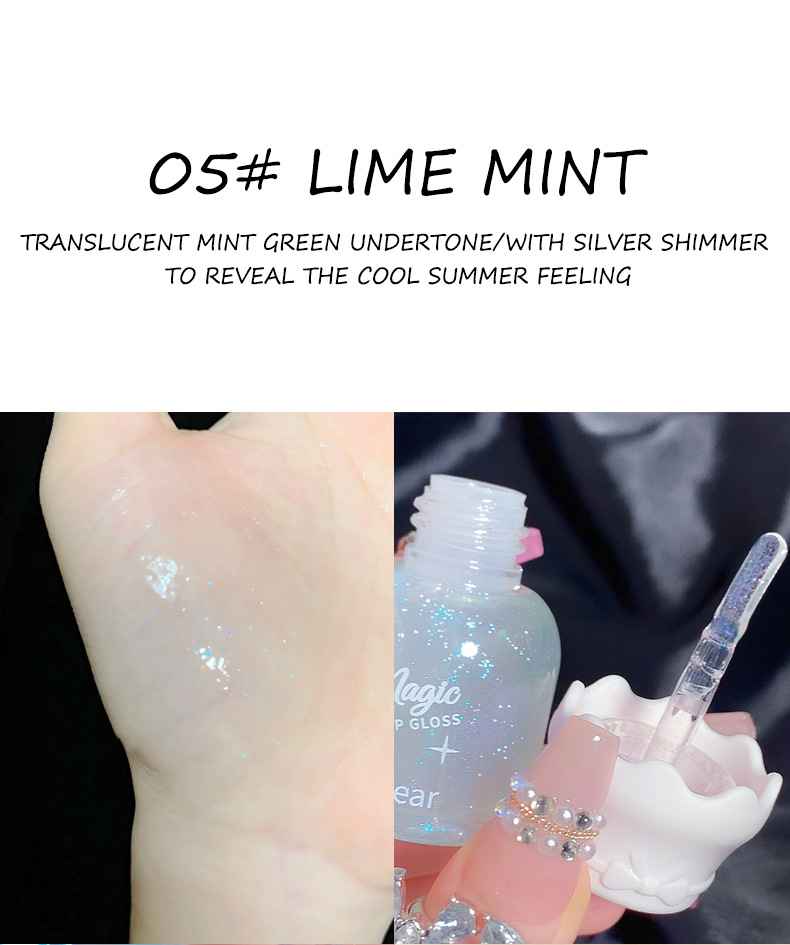 New Fashion Gege Bear Bow Lip Gloss Plump Lips Water-Proof Shining Jelly Oil with Mineral Ingredients