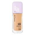 Maybelline Super Stay foundation bottle with purple cap on a white background
