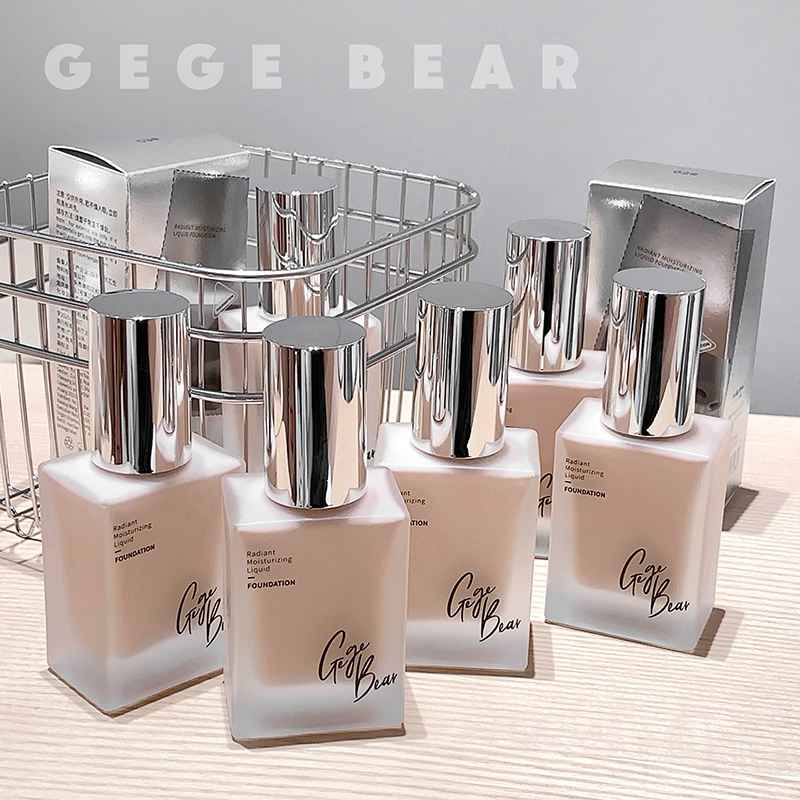 Gege Bear Moisturizing & Softening Liquid Foundation – Natural Finish, Waterproof, Sweat-Resistant, Long-Wear | Light-Beige