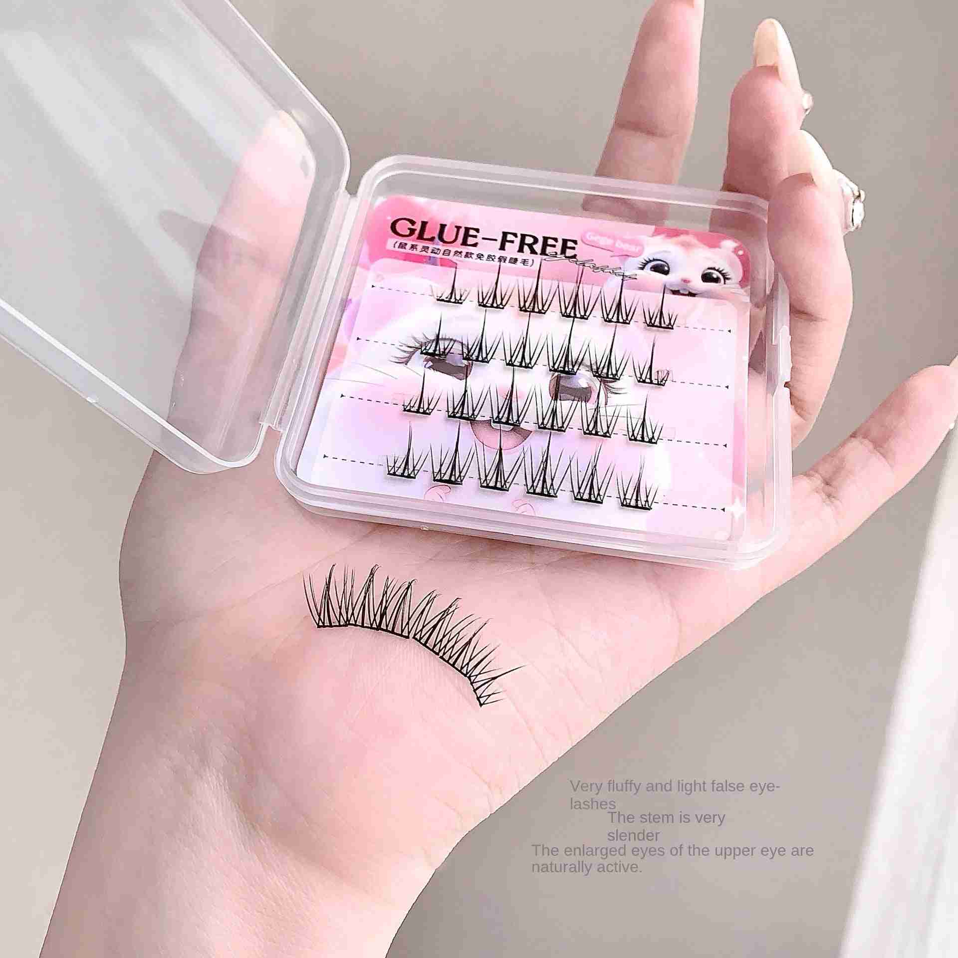 Gege Bear Self-Adhesive Eyelashes – No Glue, Easy Apply, 3 Styles