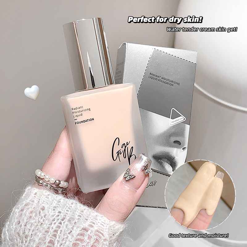 Gege Bear Moisturizing & Softening Liquid Foundation – Natural Finish, Waterproof, Sweat-Resistant, Long-Wear | Light-Beige
