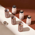 Set of GEGE BEAR grey hair stamper on a brown and white background