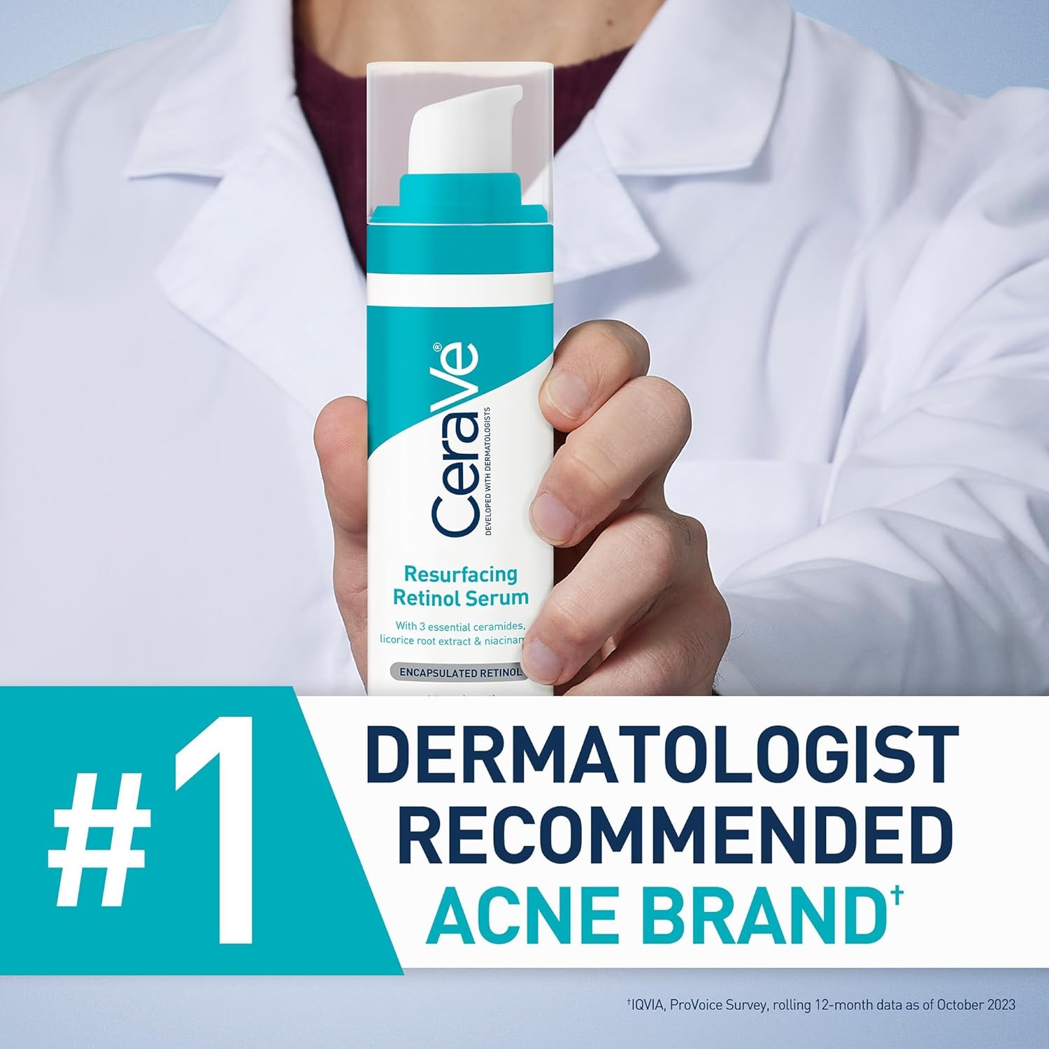 CeraVe Resurfacing Retinol Serum For Post Acne Marks, Formulated With Licorice Root Extract & Niacinamide, Brightening Serum & Pore Minimizer For Face, Post Acne Skin Barrier Repair, Non-Comedogenic Makeupspice Nepal