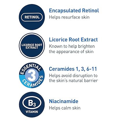 CeraVe Resurfacing Retinol Serum For Post Acne Marks, Formulated With Licorice Root Extract & Niacinamide, Brightening Serum & Pore Minimizer For Face, Post Acne Skin Barrier Repair, Non-Comedogenic Makeupspice Nepal