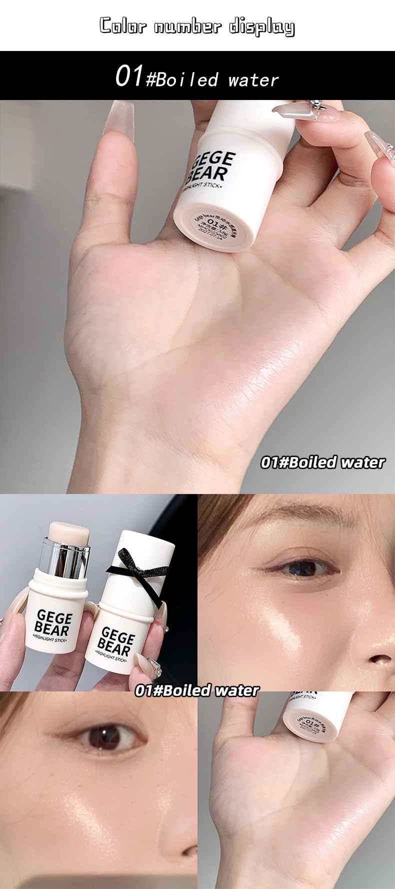 Gege Bear Water Sensation Blush Highlighter Stick | Dual Glow Stick