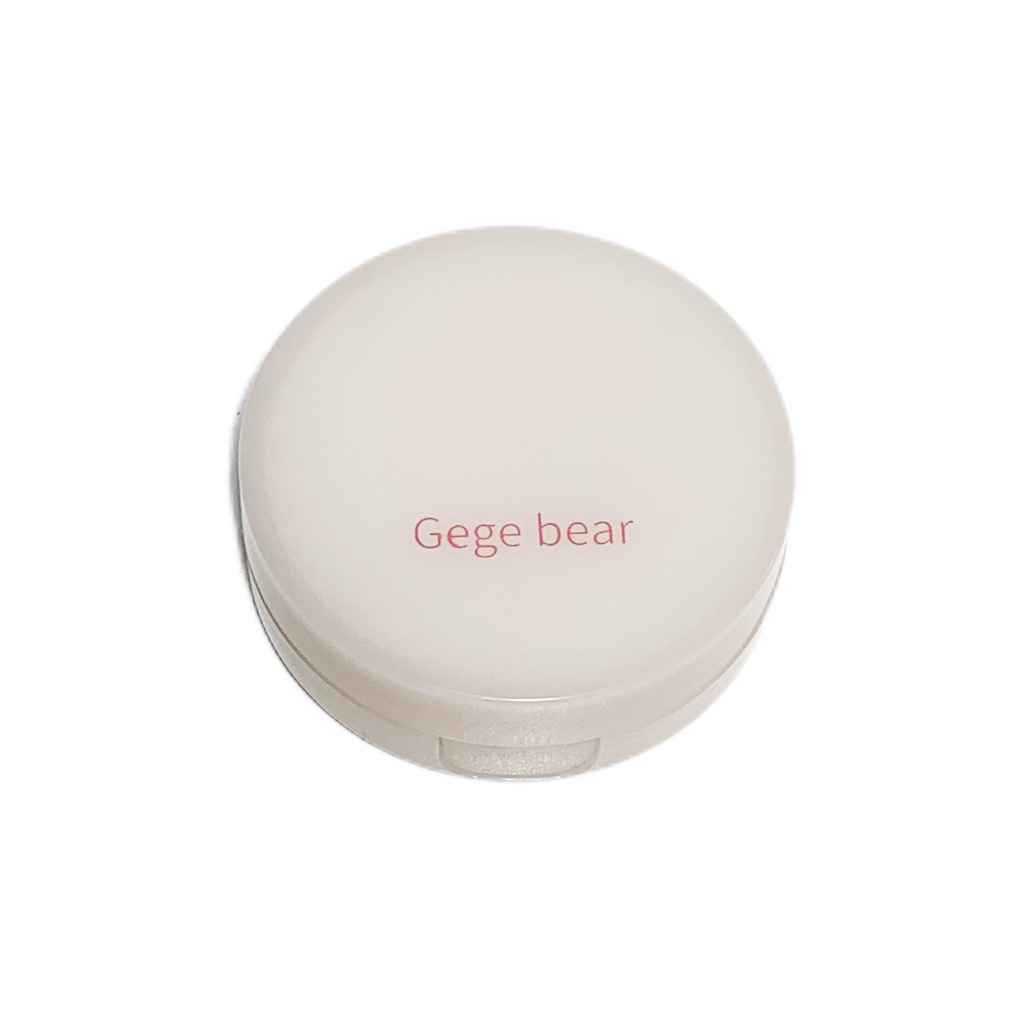 Blush container with 'Gege bear' branding on a white background