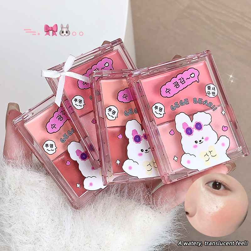 Blush sets with cartoon character design held by a hand