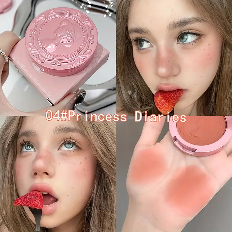 Gege Bear Three-Dimensional 3D Relief Fog Color Powder Blusher Naturally Tender And Delicate Makeup Holding Puff Color Female Rouge Powder Blusher Cream Makeupspice Nepal