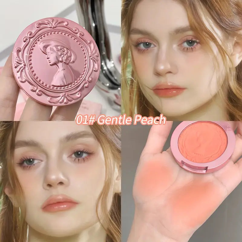 Gege Bear Three-Dimensional 3D Relief Fog Color Powder Blusher Naturally Tender And Delicate Makeup Holding Puff Color Female Rouge Powder Blusher Cream Makeupspice Nepal