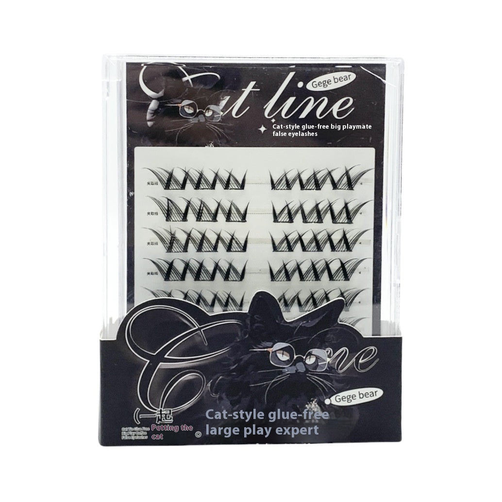 Gege Bear Cat Tie Glue Free Lashes 48pcs pack in black packaging on a white background 