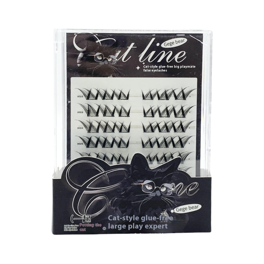Gege Bear Cat Tie Glue Free Lashes 48pcs pack in black packaging on a white background 