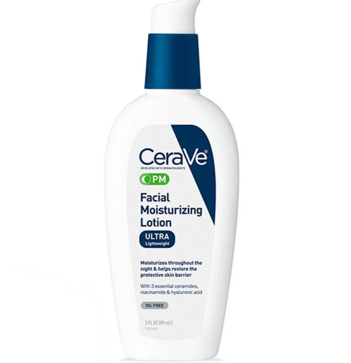 CeraVe facial moisturizing lotion bottle on a white background