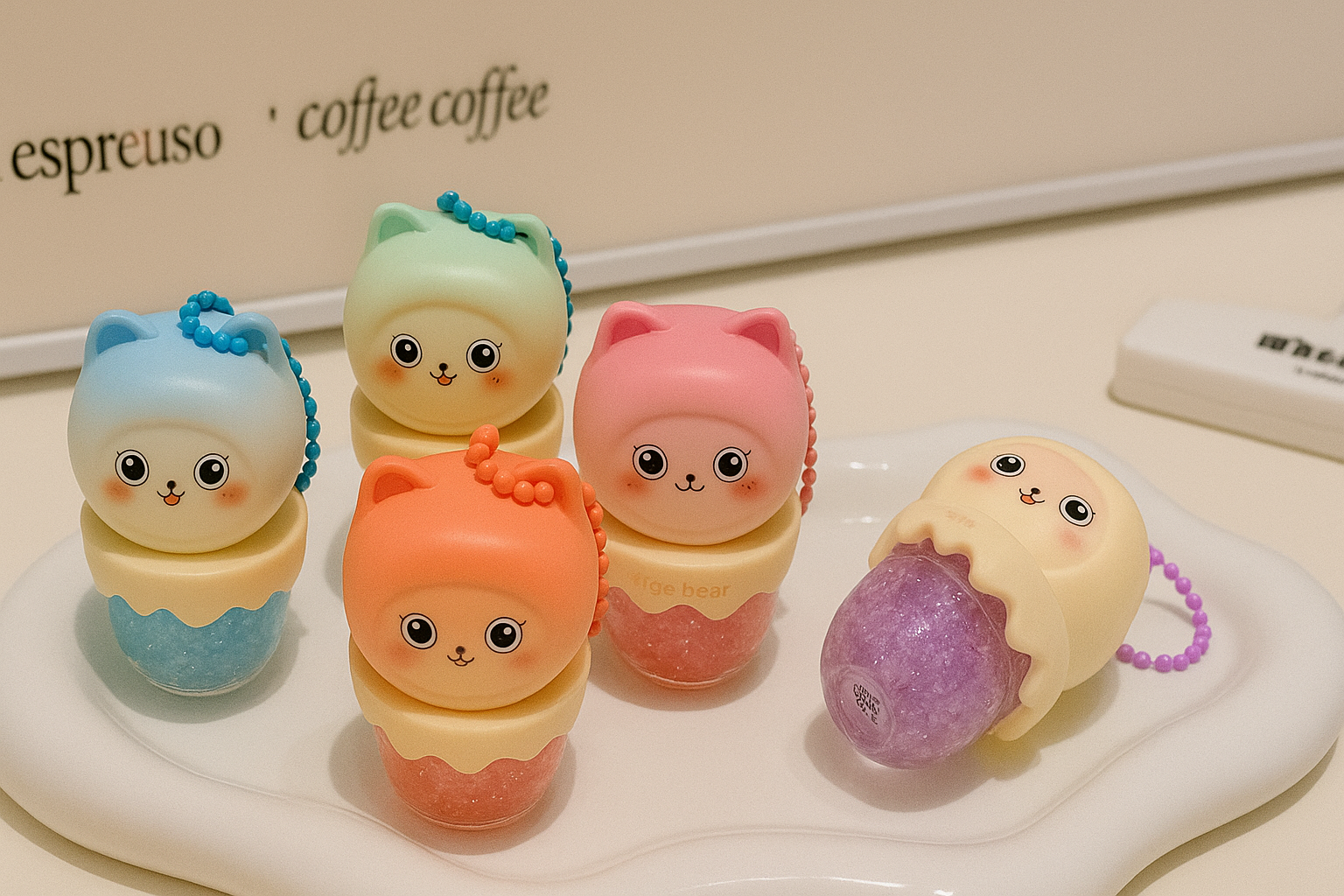 gege bear cute lipgloss key chain 