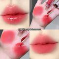 Lip gloss swatches and application on lips with '03# Cherry blossoms' color name.