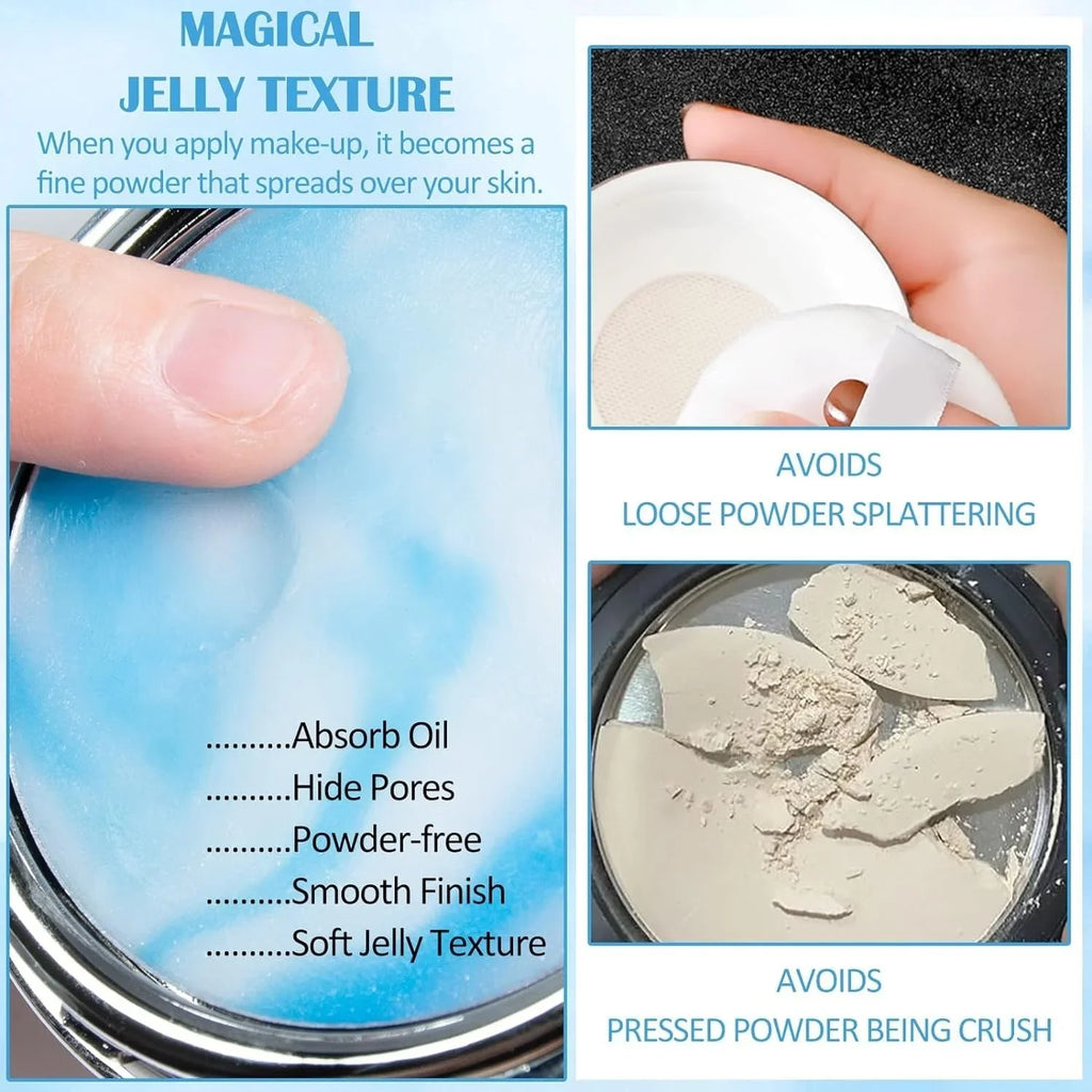 compact powder with text describing its features and benefits