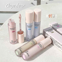 Cosmetic products with 'Gee bear' branding on a light surface.