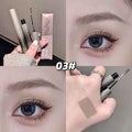 Eyebrow gel , and an eye color swatch with close-up shots of eyes wearing the product.