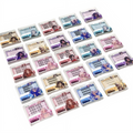 Collection of small Eyelash boxes with various designs on a white background