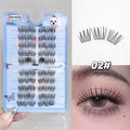 Eyelash packaging with false eyelashes and an example on an eye