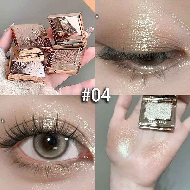 Glittery eyeshadow applied to eyes