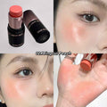 Blush sticks with close-up shots on a white background