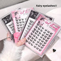 Hand Holding Gege Bear Cat Tie Glue Free Lashes 48pcs pack displaying wispy eyelash clusters on a white background