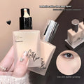 Gege Bear moisturizing foundation pack of 2 held by a woman with a small inset image showing skin application effect, highlighting smooth coverage and natural finish.