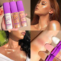 Makeup products with a focus on highlighting and bronzing effects.