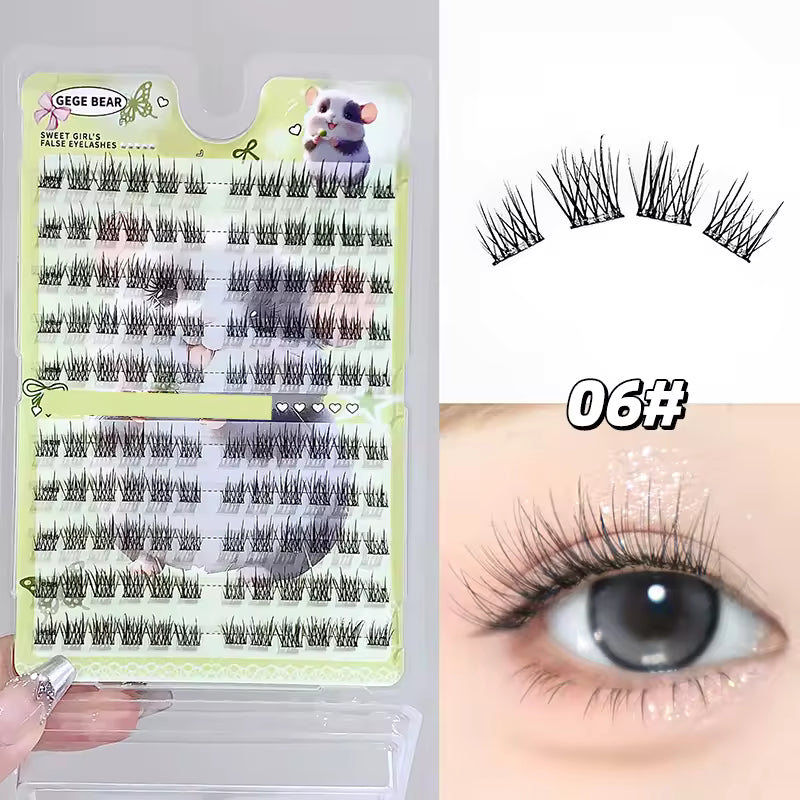 False eyelashes packaging with a sample on an eye and product code '06#'.