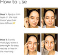 Instructions on how to use a product, shown with a person applying it to their hair.