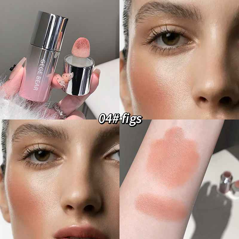 Makeup product with close-up shots on skin and swatch.