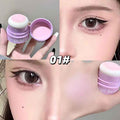 Makeup product with a brush and close-up of application on eyes, featuring 'gege bear' branding.