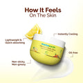 Mamaearth Vitamin C Daily Glow Light Gel Moisturizer with lemon wedge on a white background