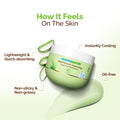 Mamaearth aloe vera product with text on skin benefits on a white background