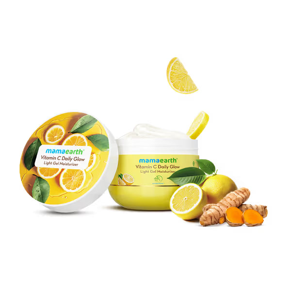 a tube of mamaearth vitamin c daily glow light gel moisturizer 
