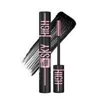 Mascara with brush and packaging on a white background