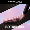 Maybelline New York Flex Tower Brush with pink bristle design on a blurred background