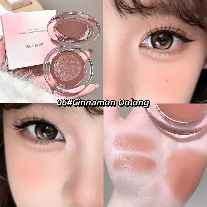 Makeup product with close-up of application on skin, labeled '06# Cinnamon Oolong'.