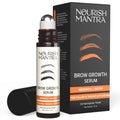 Nourish Mantra Brow Growth Serum with packaging on a white background